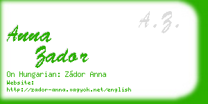 anna zador business card